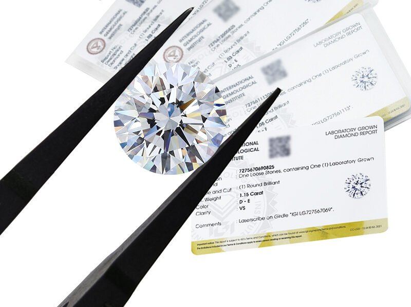 1ct Round Brilliant Cut CVD Lab Grown Diamond With IGI Certificate